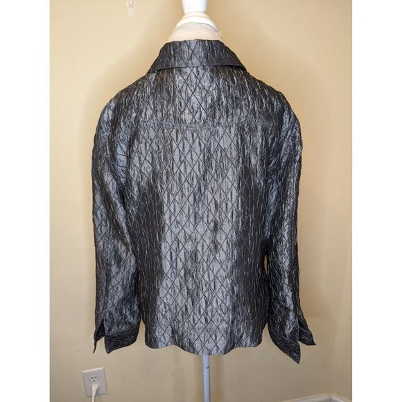 Erin by Erin London lightweight silver gunmetal jacket, size Large - Picture 4 of 9